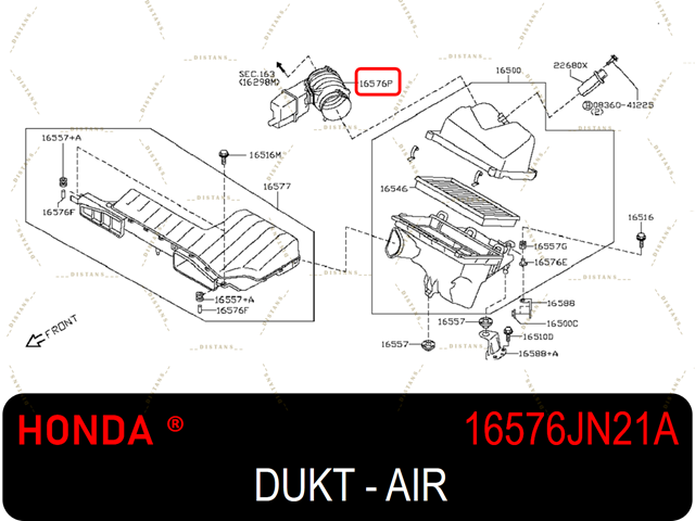 Купить 16576JN20A Nissan/Infiniti Выпускной патрубок воздушного фильтра