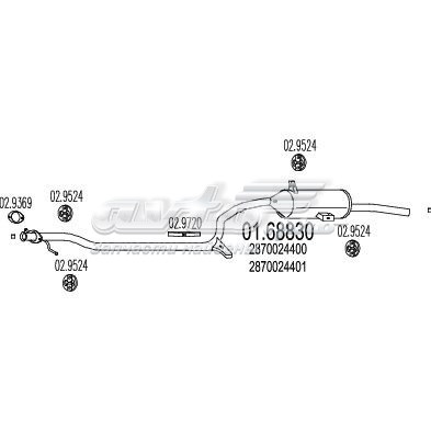 Глушитель задний 2870024502D Hyundai/Kia