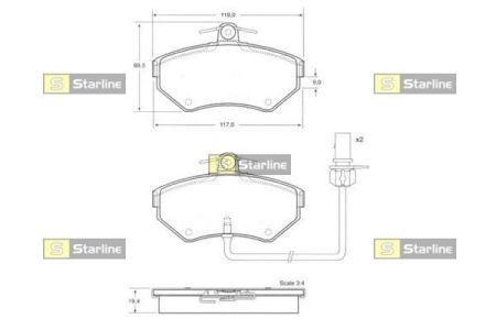 BDS144 Starline Колодки передние