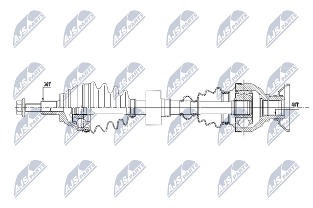 Полуось (привод) передняя правая NPWVW157 NTY