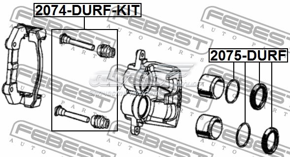 2075DURF Febest kit de reparação de suporte do freio dianteiro