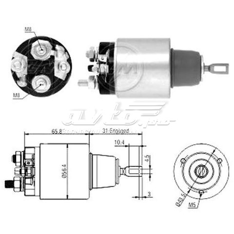 Втягивающее реле стартера ZM2475 ZM