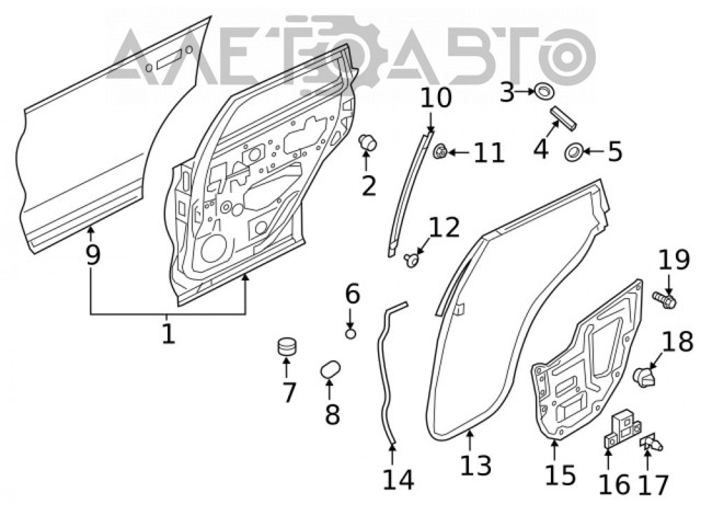 HBA015NAMA Nissan/Infiniti Дверь пассажирская задняя левая