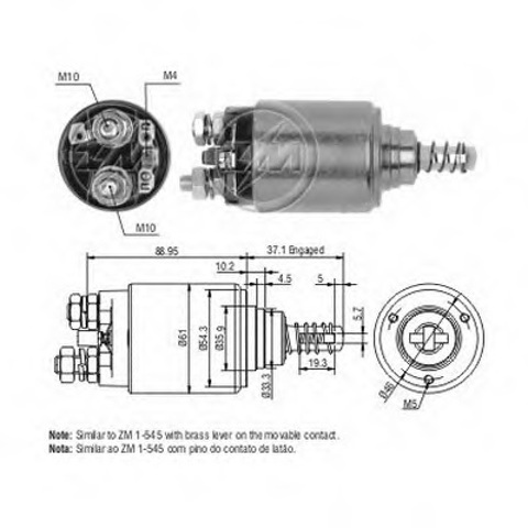 Втягивающее реле стартера ZM649 ZM