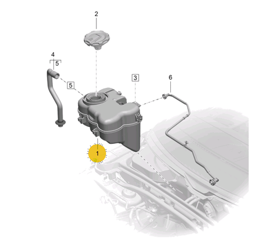 Бачок системы охлаждения 95B121407A Porsche