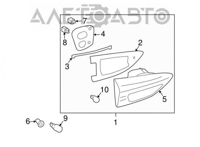 84251XA00A Subaru Фара задняя правая внутренняя