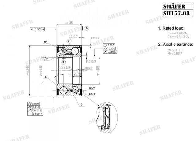 Подшипник ступицы SH15708 Shafer