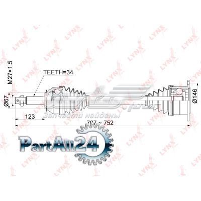 Полуось задняя правая Nissan/Infiniti 396001LB0A цена, от 506.77 USD