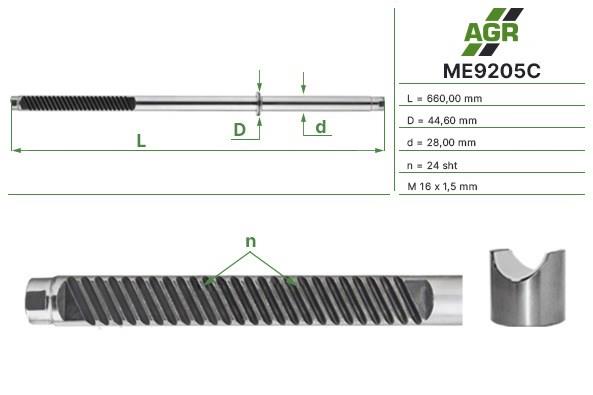 Вал (шток) рулевой рейки ME9205C AGR