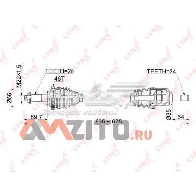 CD1015A Lynxauto Полуось передняя левая