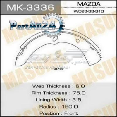 MK3336 Masuma Барабанные тормозные колодки