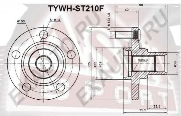 Ступицы передних колес Asva TYWHST210F цена, от 24.81 USD