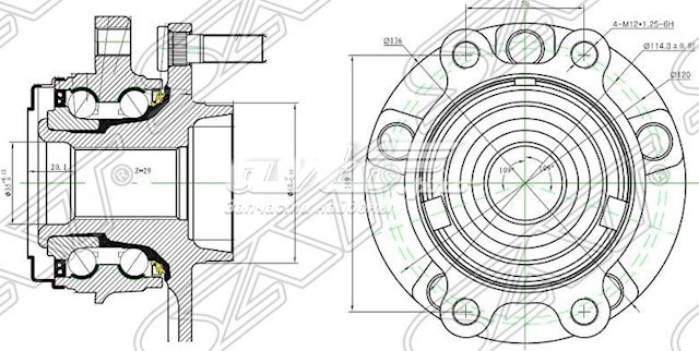 ST40202JP01A SAT Ступица колеса передняя
