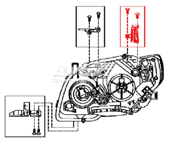 8119312050 Toyota consola (adaptador de fixação da luz dianteira direita)