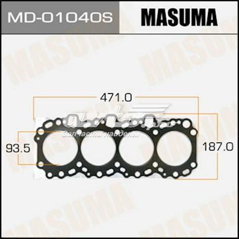 Прокладка головки блока цилиндров (ГБЦ) Masuma MD01040S
