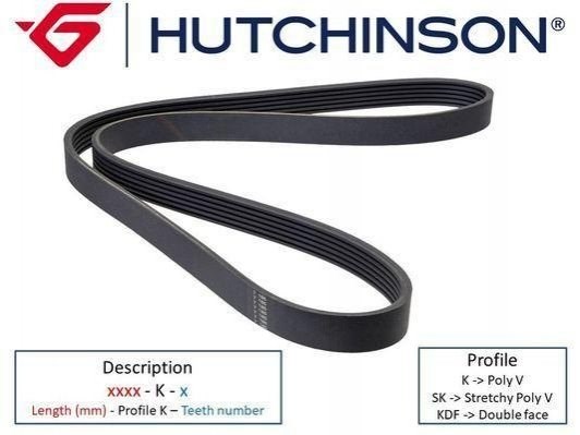 Клиновый ремень Hutchinson 2498K6 цена, от 17.55 USD