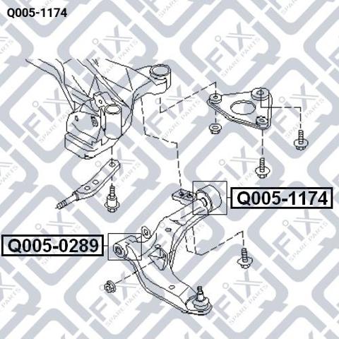 Сайлентблок передней подвески Q-fix Q0051174 цена, от 11.27 USD