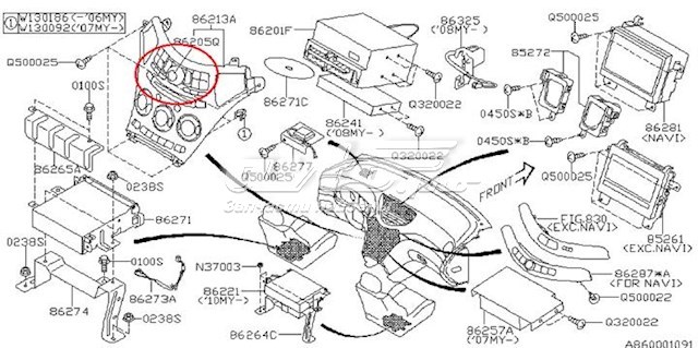  86205XA00A Subaru