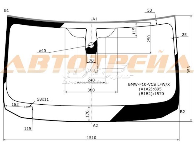 Лобовое стекло BMWF10VCSLFWX XYG