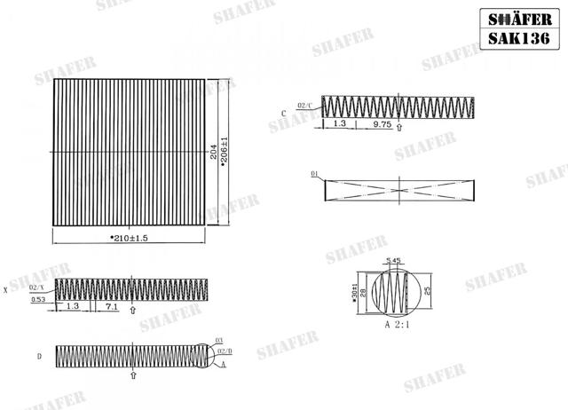 Фильтр салона SAK136 Shafer