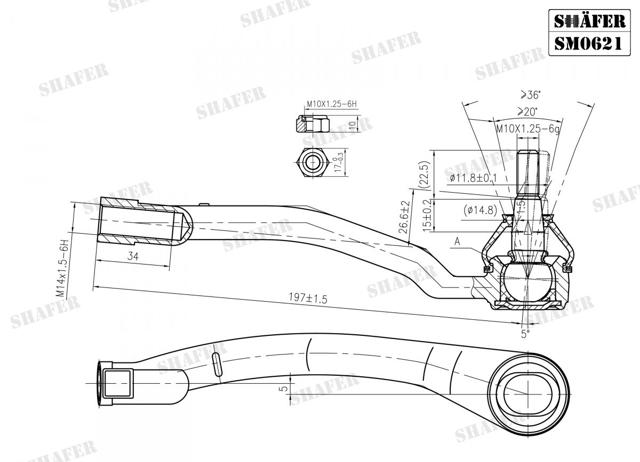 Наконечник рулевой тяги Shafer SM0621
