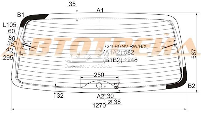 Стекло багажника двери 3/5-й задней (ляды) 7245BGNV XYG