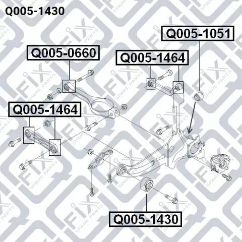 Купить Q0051430 Q-fix Сайлентблок заднего продольного рычага передний