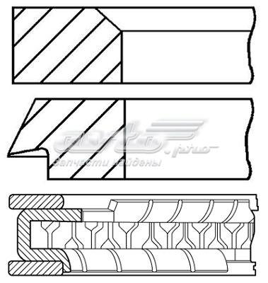 Кольца поршневые на 1 цилиндр, STD. GOETZE 0833510000
