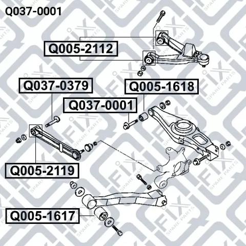 Q0370001 Q-fix Болт крепления заднего нижнего рычага, внутренний