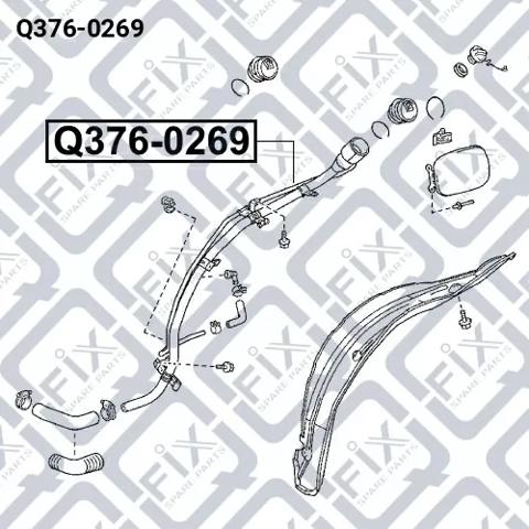 Патрубок бака, к заливной горловине Q-fix Q3760269 цена, от 54.14 USD