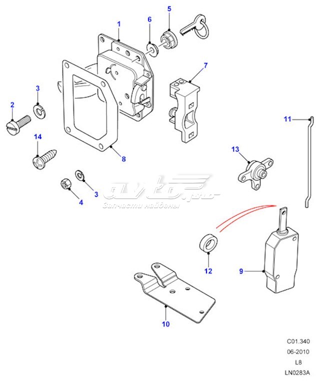 Дверной замок передний правый Land Rover FQJ500340 цена, от 253.36 USD