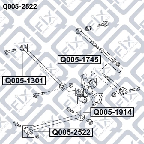 Сайлентблок заднего продольного рычага Q0052522 Q-fix