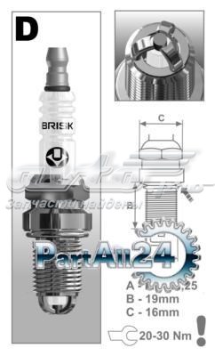 Свеча зажигания Brisk DX15LTC1 цена, от 3.92 USD