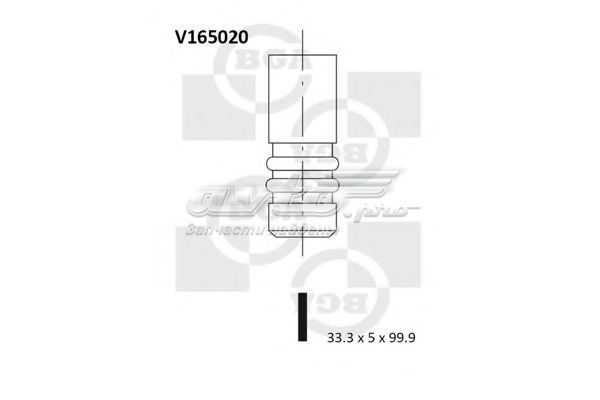 Впускной клапан V165020 BGA