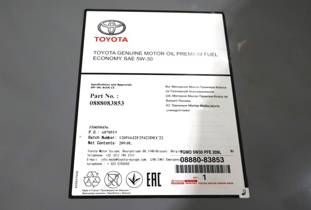 0888083853 TOYOTA Aceite de motor original y equivalente