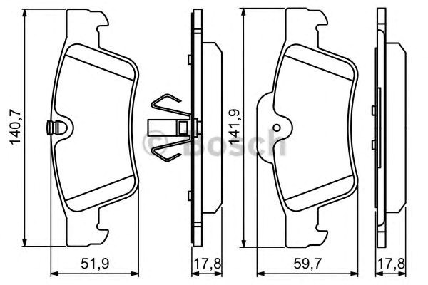 986494256 Bosch sapatas do freio traseiras de disco