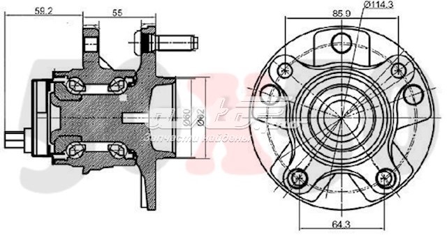 Ступица передняя 3DACF027F8BS Koyo