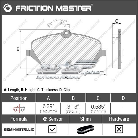 Колодки Friction Master MKD1245 цена, от 44.02 USD