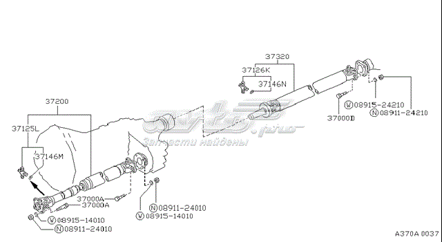 Хрестовина карданного валу, переднього 3712601G25 NISSAN