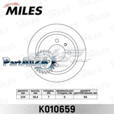 K010659 Miles диск тормозной задний
