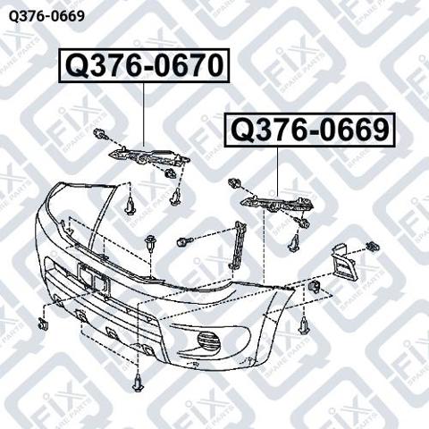 Кронштейн бампера переднего левый Q3760669 Q-fix