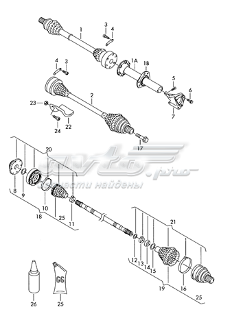 BB8358 Posterparts Приводной вал промежуточный