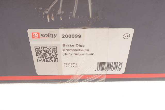 Тормоз дисковый передний Solgy 208099 цена, от 20.50 USD