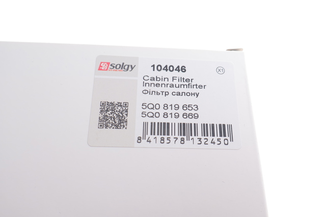 Воздушный фильтр салона Solgy 104046