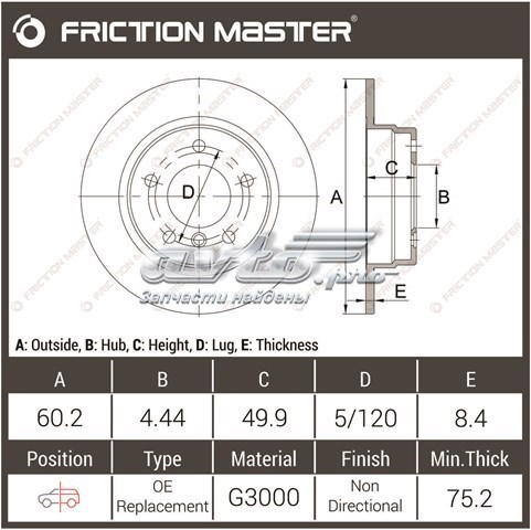 R1493 Friction Master disco do freio traseiro