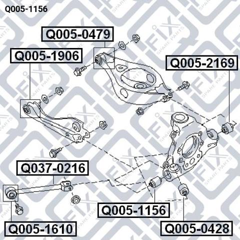 Сайлентблок задней подвески Q-fix Q0051156