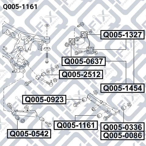 Наружный сайлентблок заднего поперечного рычага  Q-fix Q0051161