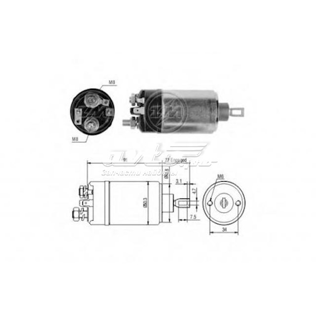 Реле втягивающее стартера ZM ZM724