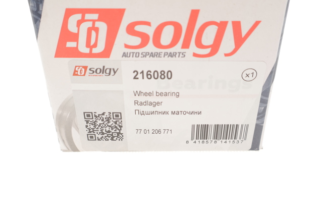 Подшипник ступицы передней/задней 216080 Solgy