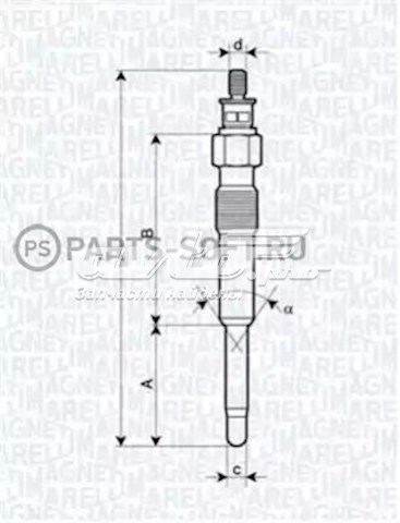 Свечи накала Magneti Marelli 062900007304 цена, от 5.21 USD